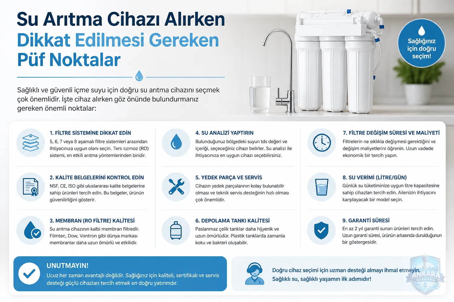 Su Arıtma Cihazı Alırken Dikkat Edilmesi Gereken Püf Noktalar